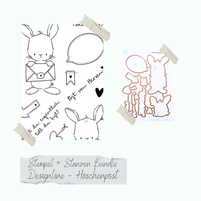 Creative Depot -  Bundle - Designline - Häschenpost - Stempelset & Stanzen 