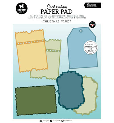 Studio Light - Karten-Papierblock – Cottage Christmas Essentials Nr. 35