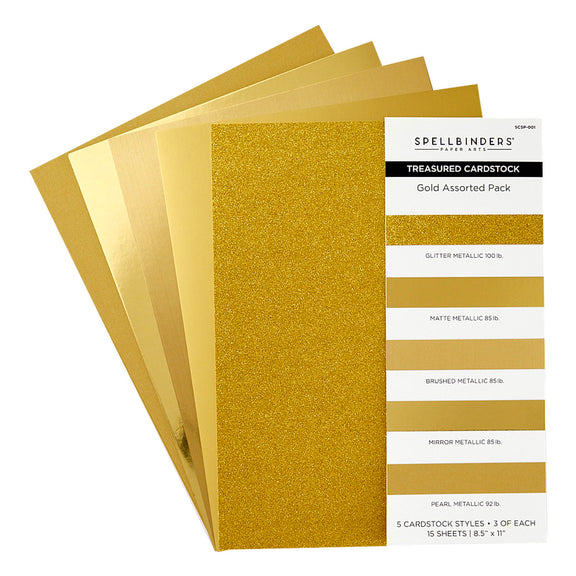 Spellbinders - Gold Assortment Treasured Cardstock Spellbinders - Gold Assortment Treasured Cardstock
