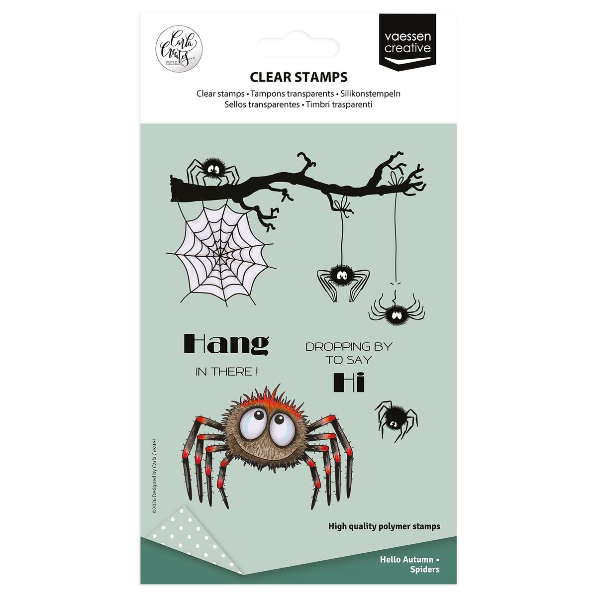 Vaessen Creative • Silikonstempel by Carla Creates Spiders 14St.