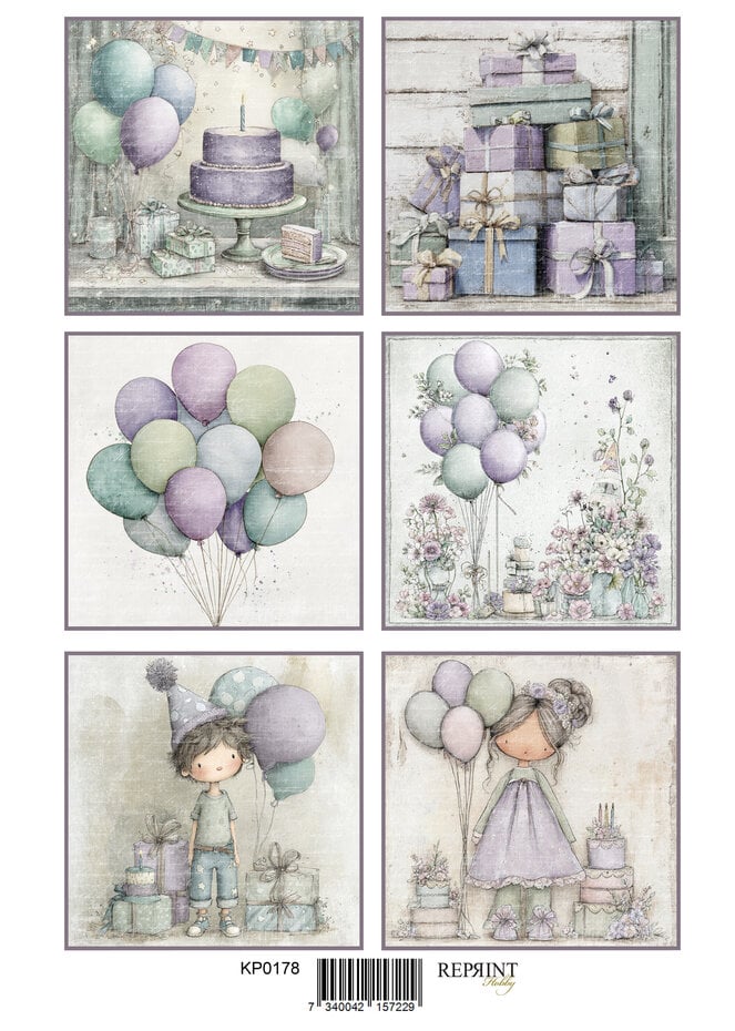 Reprint - Birthday A4 Cutouts