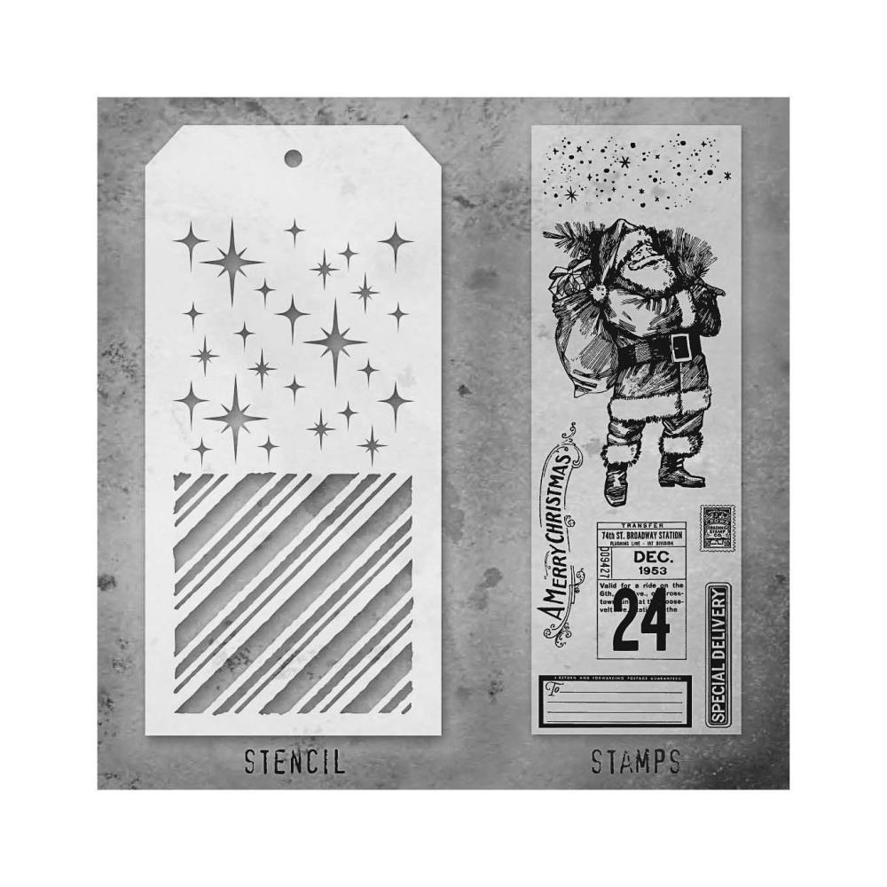 Tim Holtz Mixed-Media Stamps & Stencil Set -  Set #31 