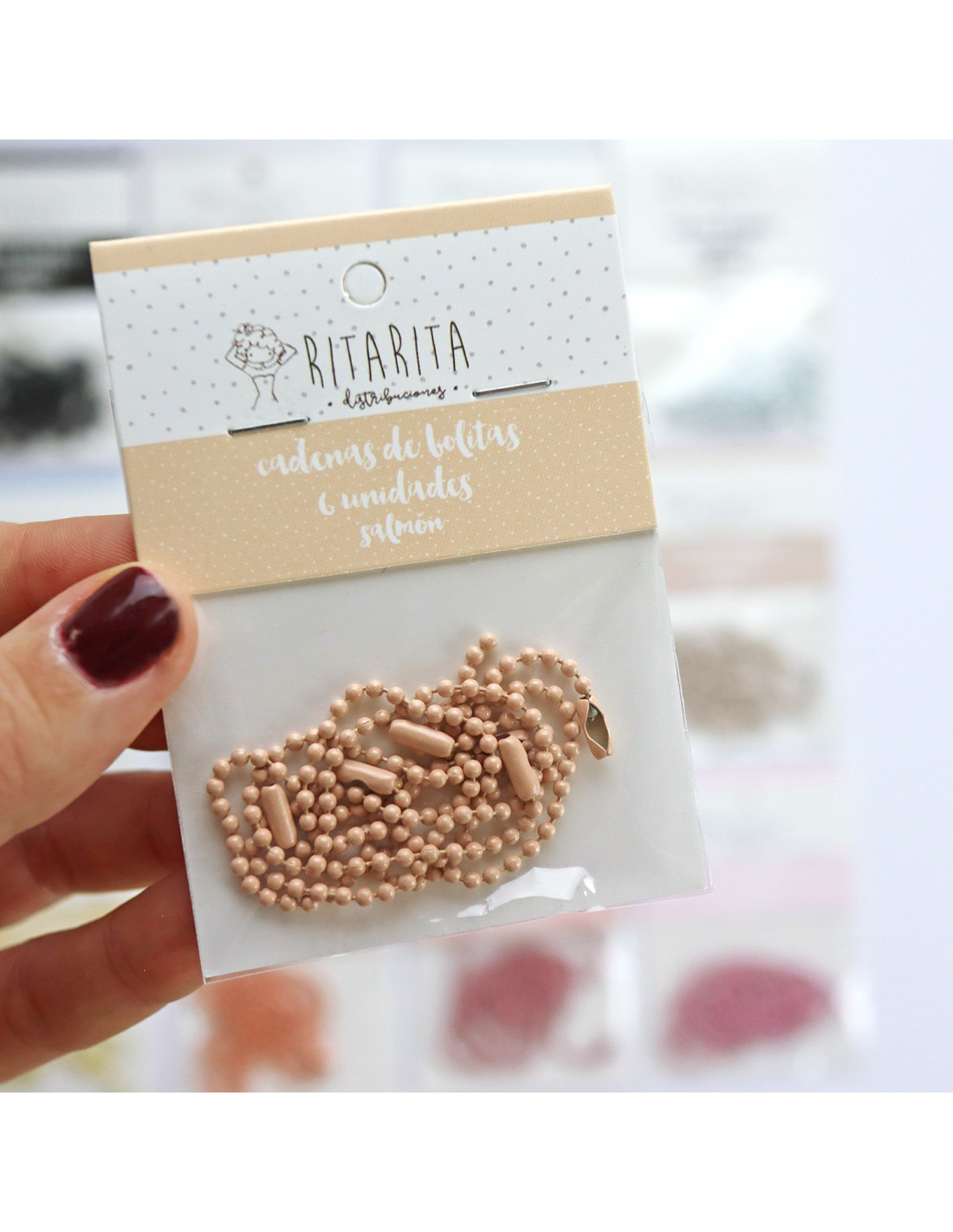 Rita Rita - Set of 6 Salmon ball chains Rita Rita - Set of 6 Salmon ball chains