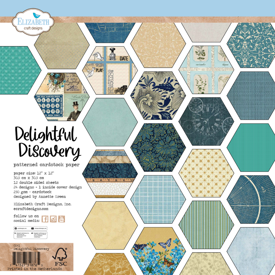 Elizabeth Craft Designs - Delightful Discovery 12x12 Inch Patterned Cardstock