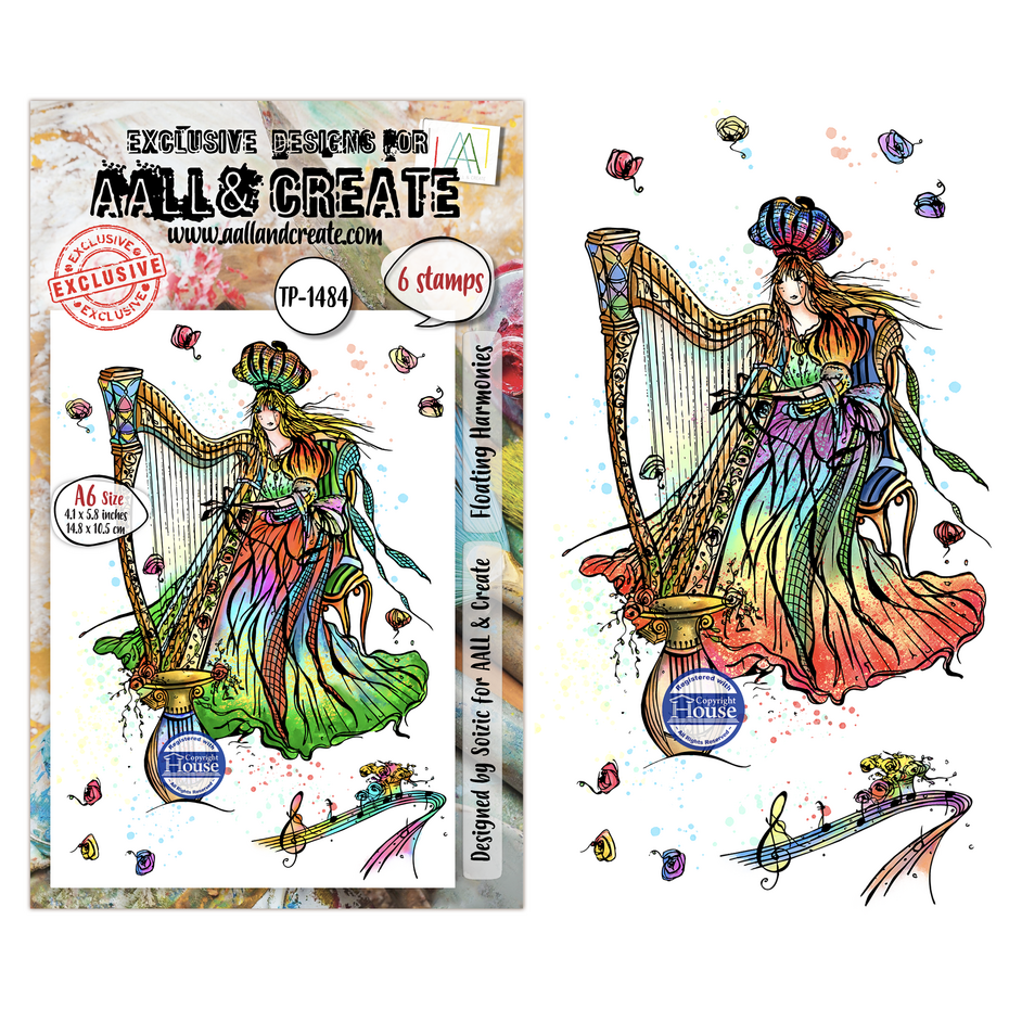 Craft Consortium - Carried Dreams A6 Stamp Sets Floating Harmonies by Soizic