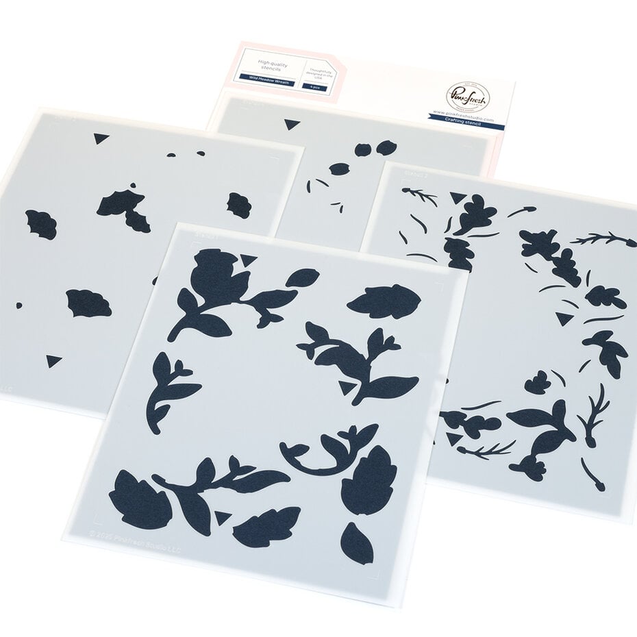 Pinkfresh - Artful Foundations Stencil Wild Meadow Wreath