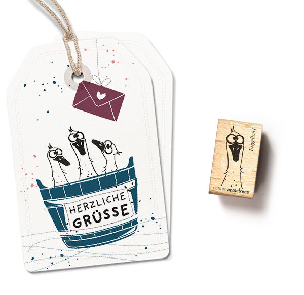 cats on appletrees - Stempel Gans Engelbert - Kopf cats on appletrees - Stempel Gans Engelbert - Kopf