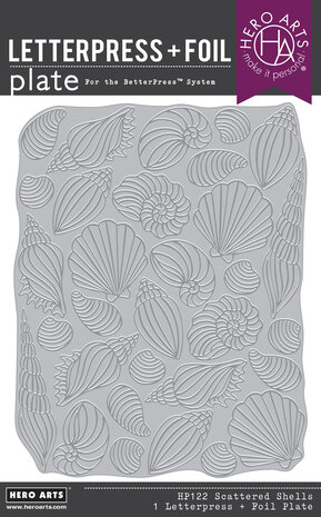 Hero Arts - Summer By The Shore Letterpress + Foil Debossing Plate Scattered Shells