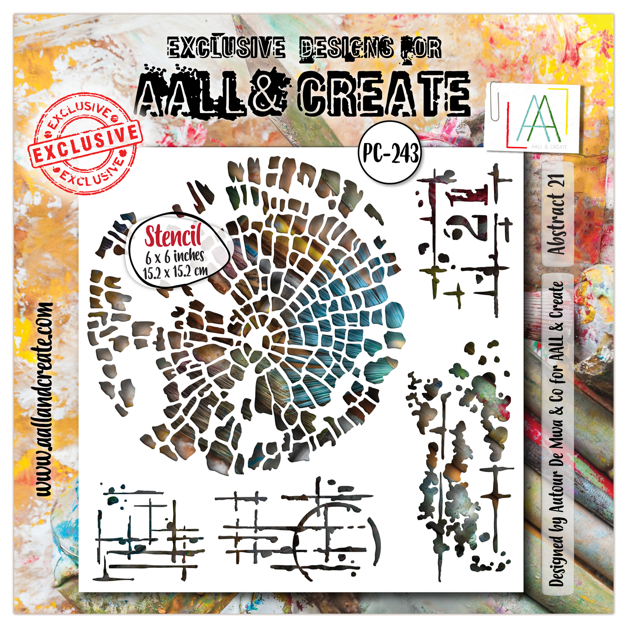 AALL & Create - #243 - 6x6 (inch) Stencil - Abstract 21 AALL & Create - #243 - 6x6 (inch) Stencil - Abstract 21