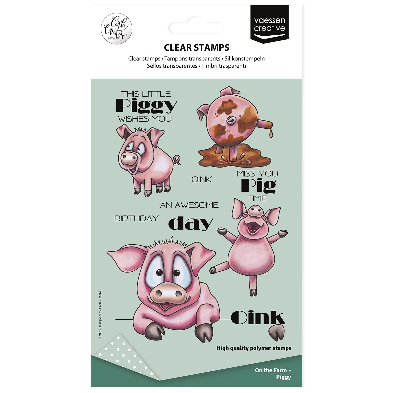 Vaessen Creative • Silikonstempel by Carla Creates Piggy on the Farm 19St.