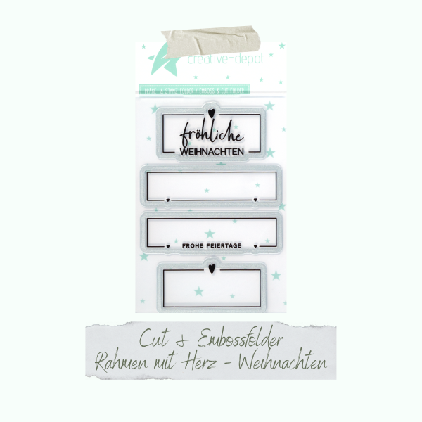 Creative Depot - Cut & Emboss Folder - Rahmen mit Herz - Weihnachten - 11 x 15,5 cm Creative Depot - Cut & Emboss Folder - Rahmen mit Herz - Weihnachten - 11 x 15,5 cm