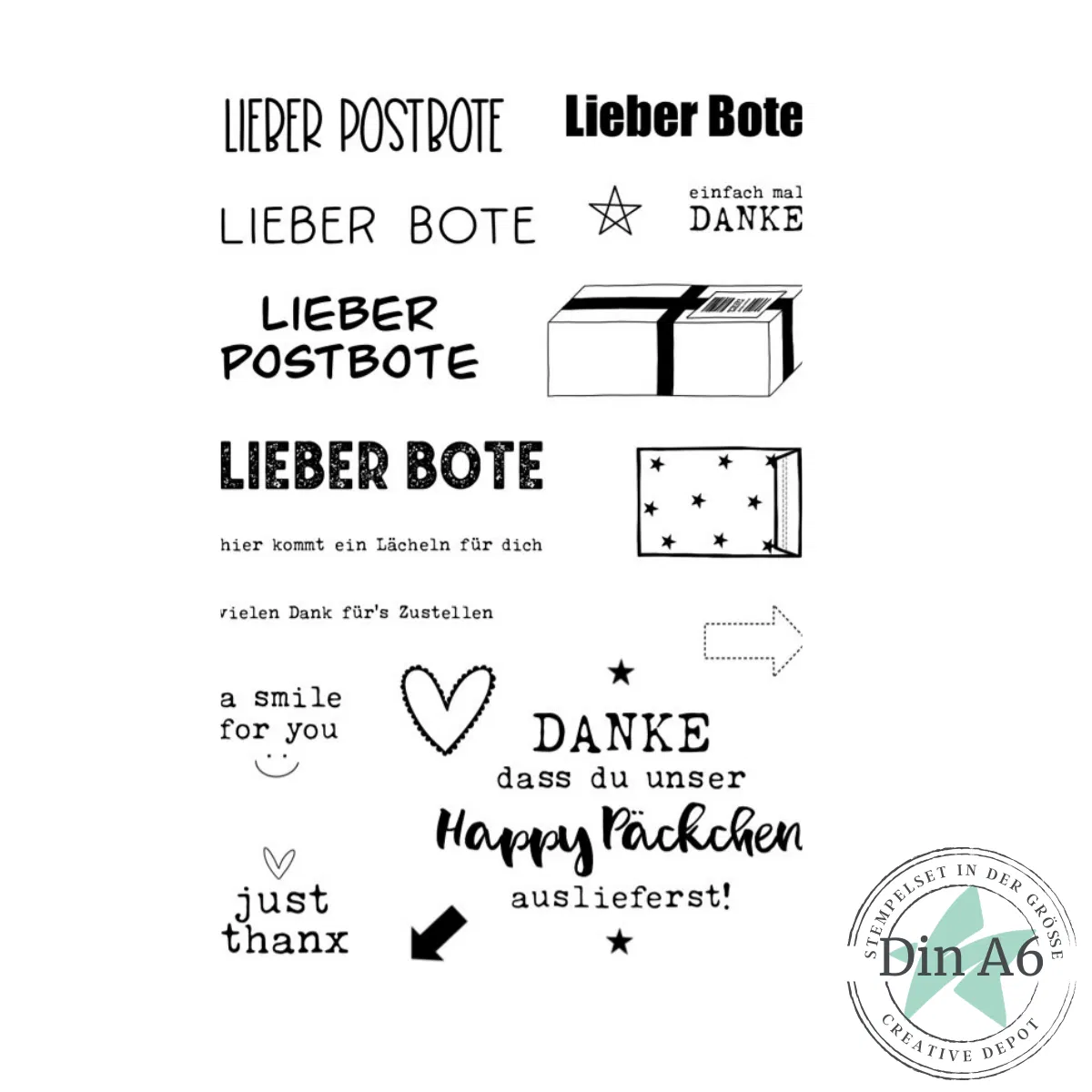 Creative Depot - Stempelset - Lieber Postbote