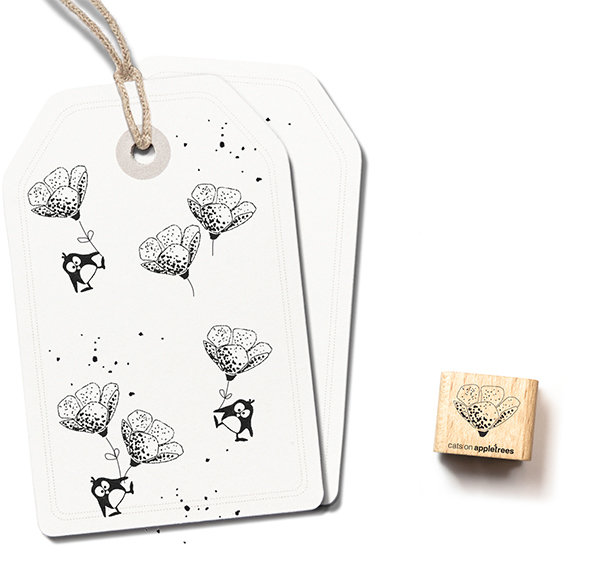 Cat on Appletrees - Ministempel Blüte 12