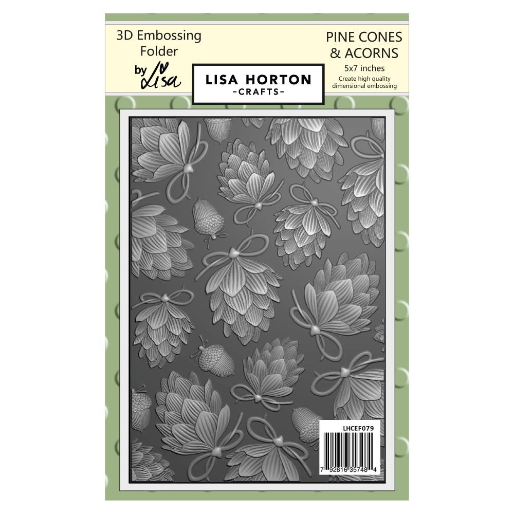 Lisa Horton Crafts Embossing Folder 5"X7" -  Pine Cones And Acorns  Lisa Horton Crafts Embossing Folder 5"X7" -  Pine Cones And Acorns