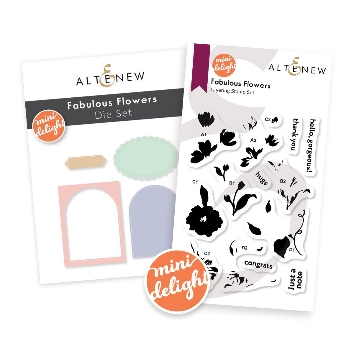 Altenew - Mini Delight: Fabulous Flowers Stamp & Die Set Altenew - Mini Delight: Fabulous Flowers Stamp & Die Set