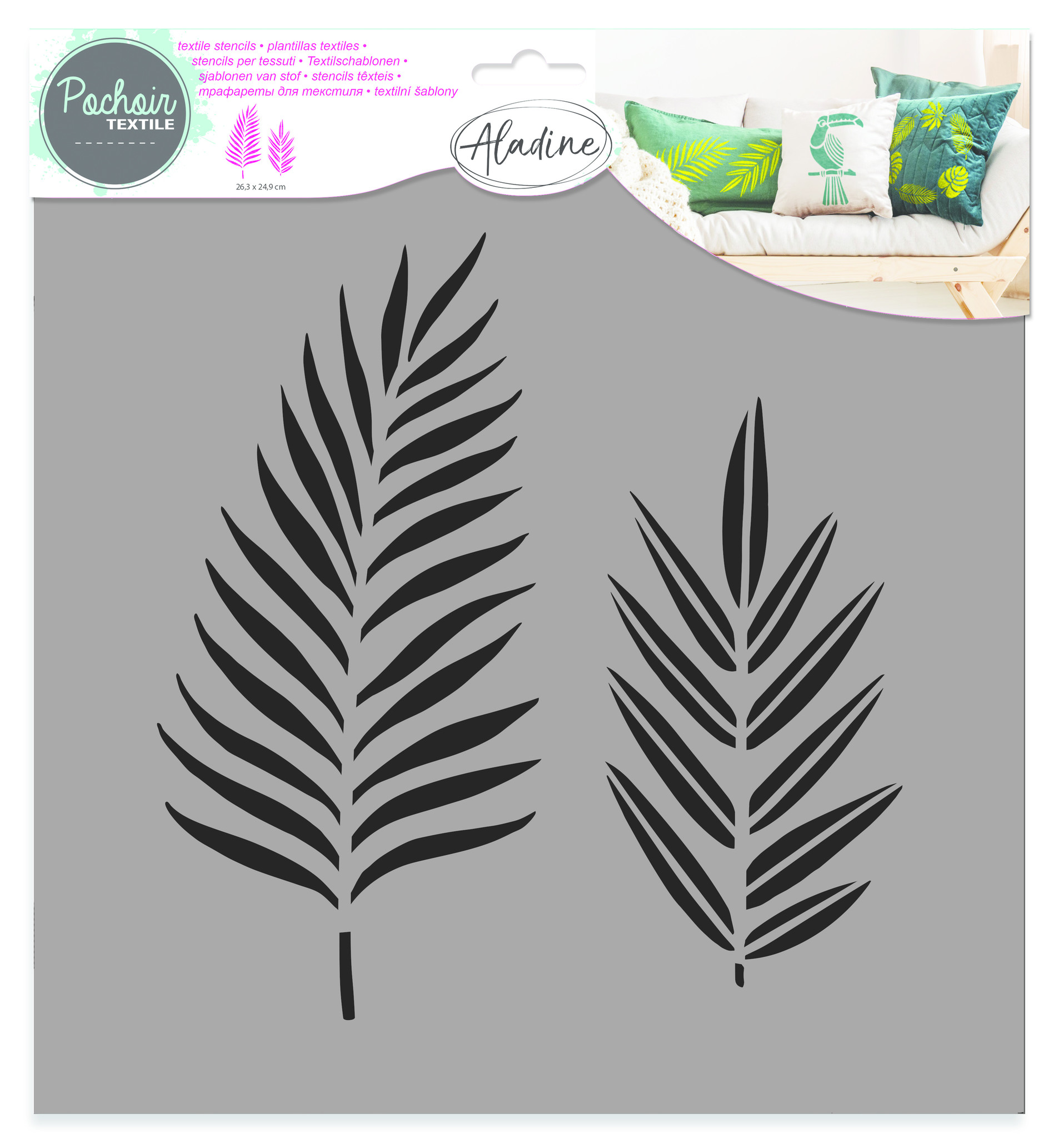 aladine-textile-stencil-tropical-leavs-81022