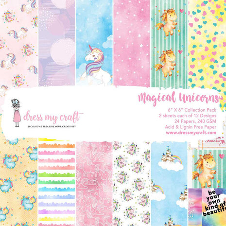 Dress My Crafts - Magical Unicorn 6x6 Inch Paper Pad