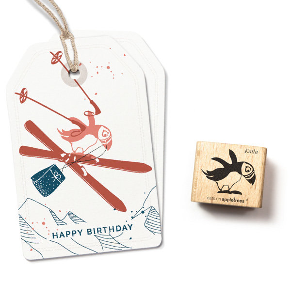 cats on appletrees - Stempel Papageientaucher Katla