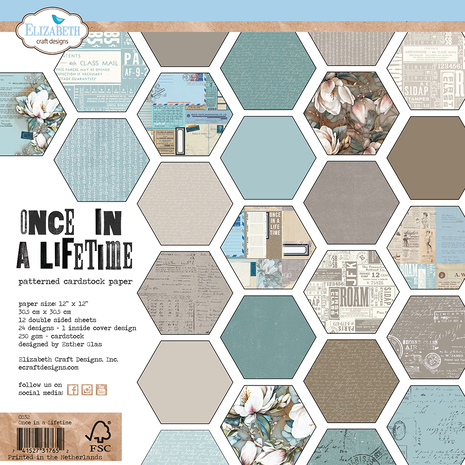 Elizabeth Craft  - Once in a Lifetime 12x12 Inch Patterned Cardstock Paper