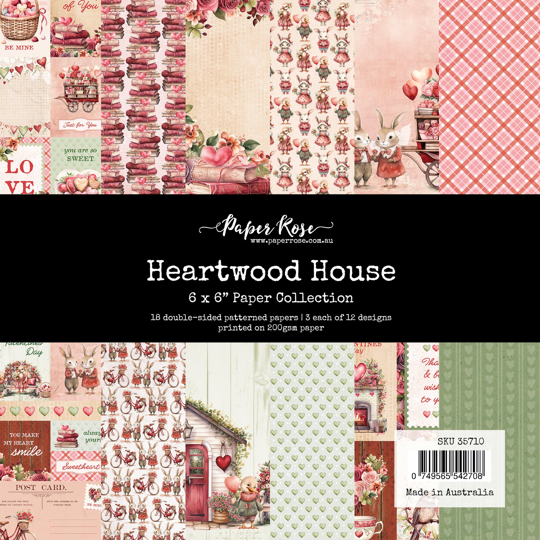 Paper Rose - Heartwood House 6x6 Paper Collection