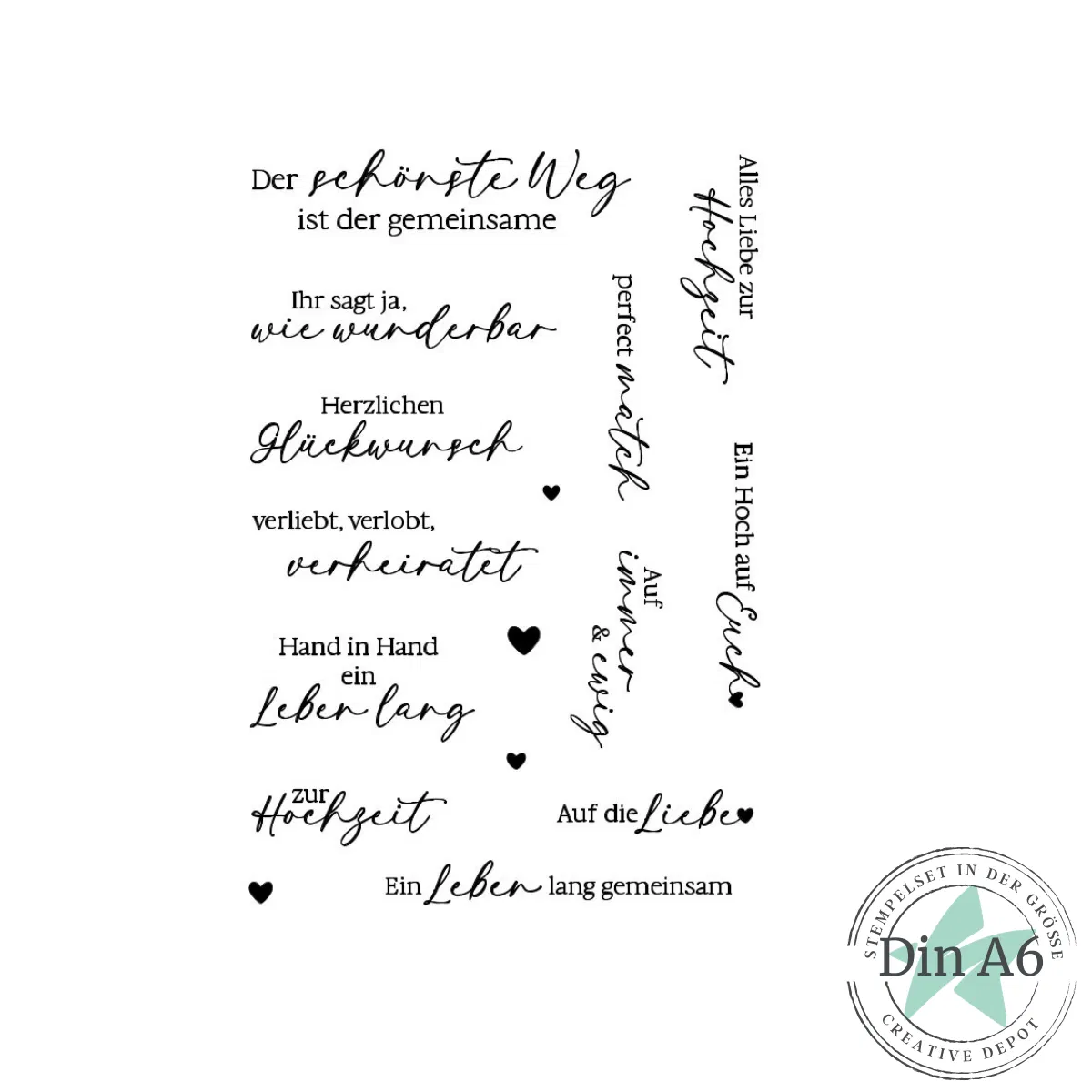 Creative Depot - Stempelset - Auf die Liebe
