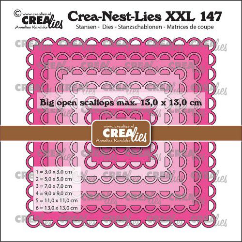 Crealies Crea-Nest-Lies XXL Quadrate großem offenem Wellenrand Crealies Crea-Nest-Lies XXL Quadrate großem offenem Wellenrand