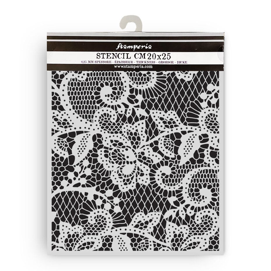 Stamperia - Quiet Days Thick Stencil 20x25cm Floral Lace