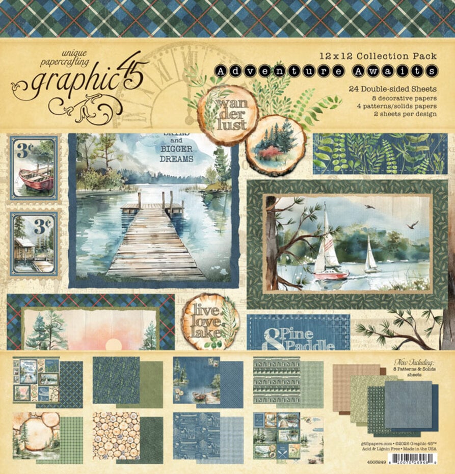 Graphic 45 - Adventure Awaits 12x12 Inch Collection Pack