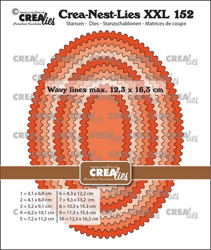 Crealies Crea-Nest-Lies XXL Ovale mit gewelltem Rand