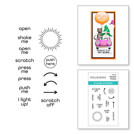 Spellbinders - Take Action Sentiments Clear Stamp