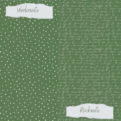 Creative Depot - Designpapier - Basic - Olive - Apfelkernchen + Schrift - Doppelseitig bedruckt 