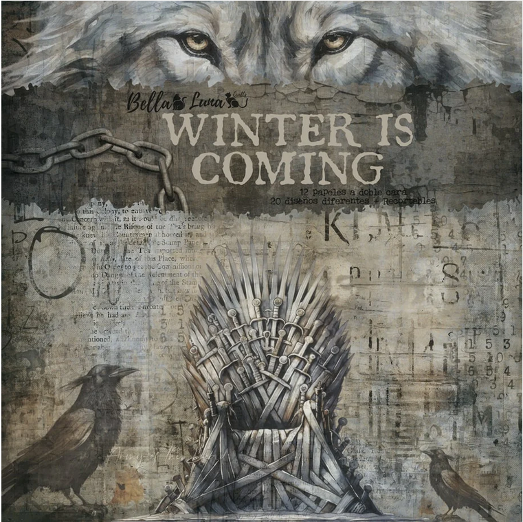 Bellaluna Crafts Pad 12x12" Bellaluna Crafts with 12 double-sided papers Winter is Coming  Bellaluna Crafts Pad 12x12" Bellaluna Crafts with 12 double-sided papers Winter is Coming