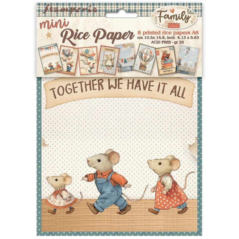 Stamperia - Family A6 Mini Rice paper (8pcs)