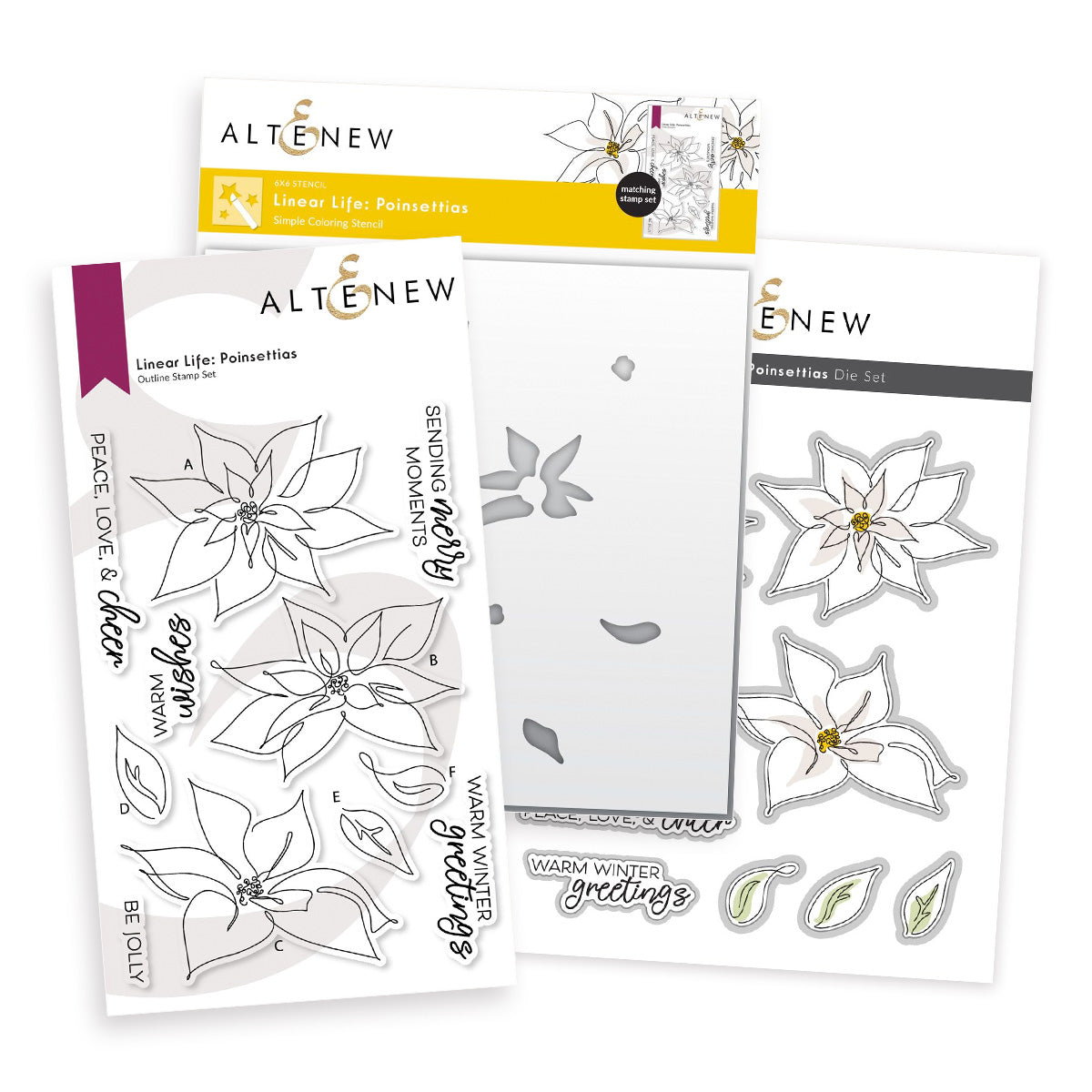 Altenew -  Linear Life Poinsettias