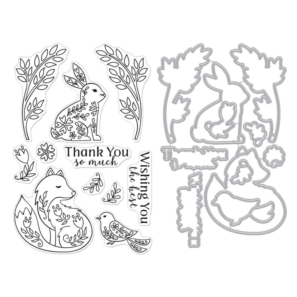 Hero Arts Clear Stamp & Die Combo - Folk Animals Hero Arts Clear Stamp & Die Combo - Folk Animals