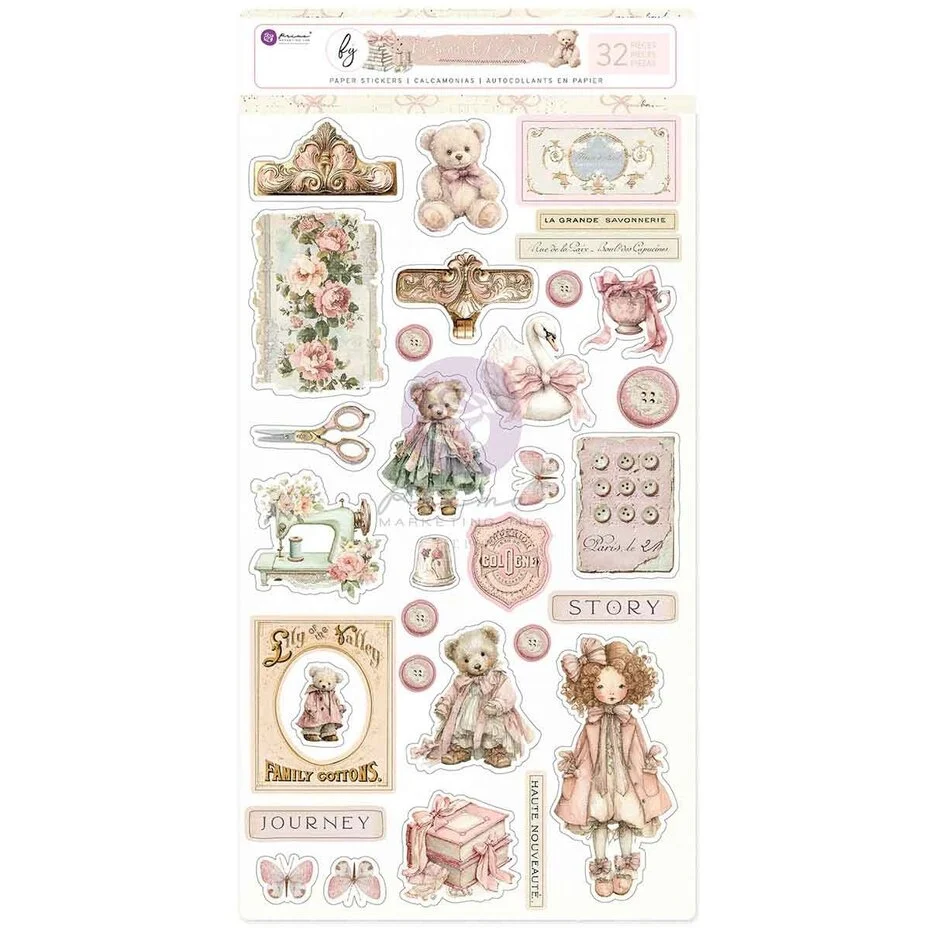 Prima Marketing - Buttons & Keepsakes Stickers (32pcs) by Frank Garcia