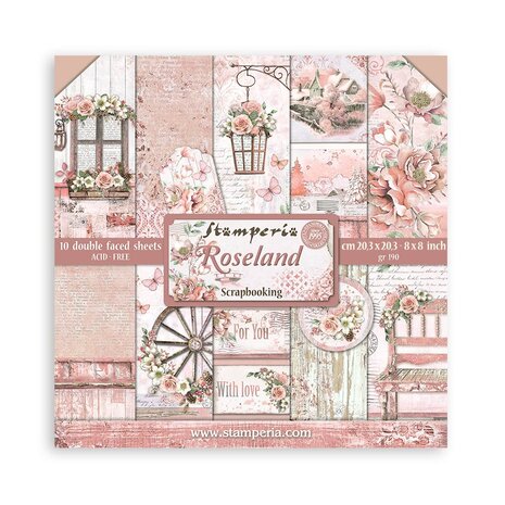 Stamperia - Roseland 8x8 Inch Paper Pack Stamperia - Roseland 8x8 Inch Paper Pack