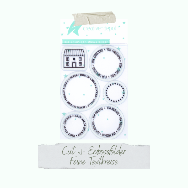 Creative Depot - Cut & Emboss Folder - Feine Textkreise - 11 x 15,5 cm Creative Depot - Cut & Emboss Folder - Feine Textkreise - 11 x 15,5 cm