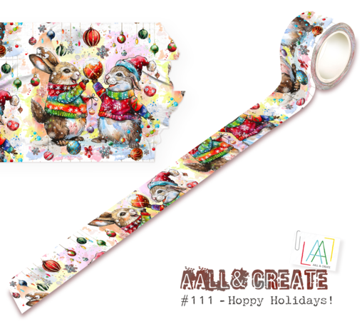 AALL and Create - Washi Tape 25mm 10m Hoppy Holidays!  AALL and Create - Washi Tape 25mm 10m Hoppy Holidays!