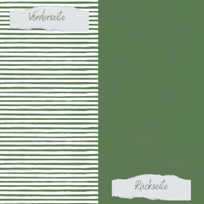 Creative Depot -  Designpapier - Basic - Olive - Streifen + Uni - Doppelseitig bedruckt 