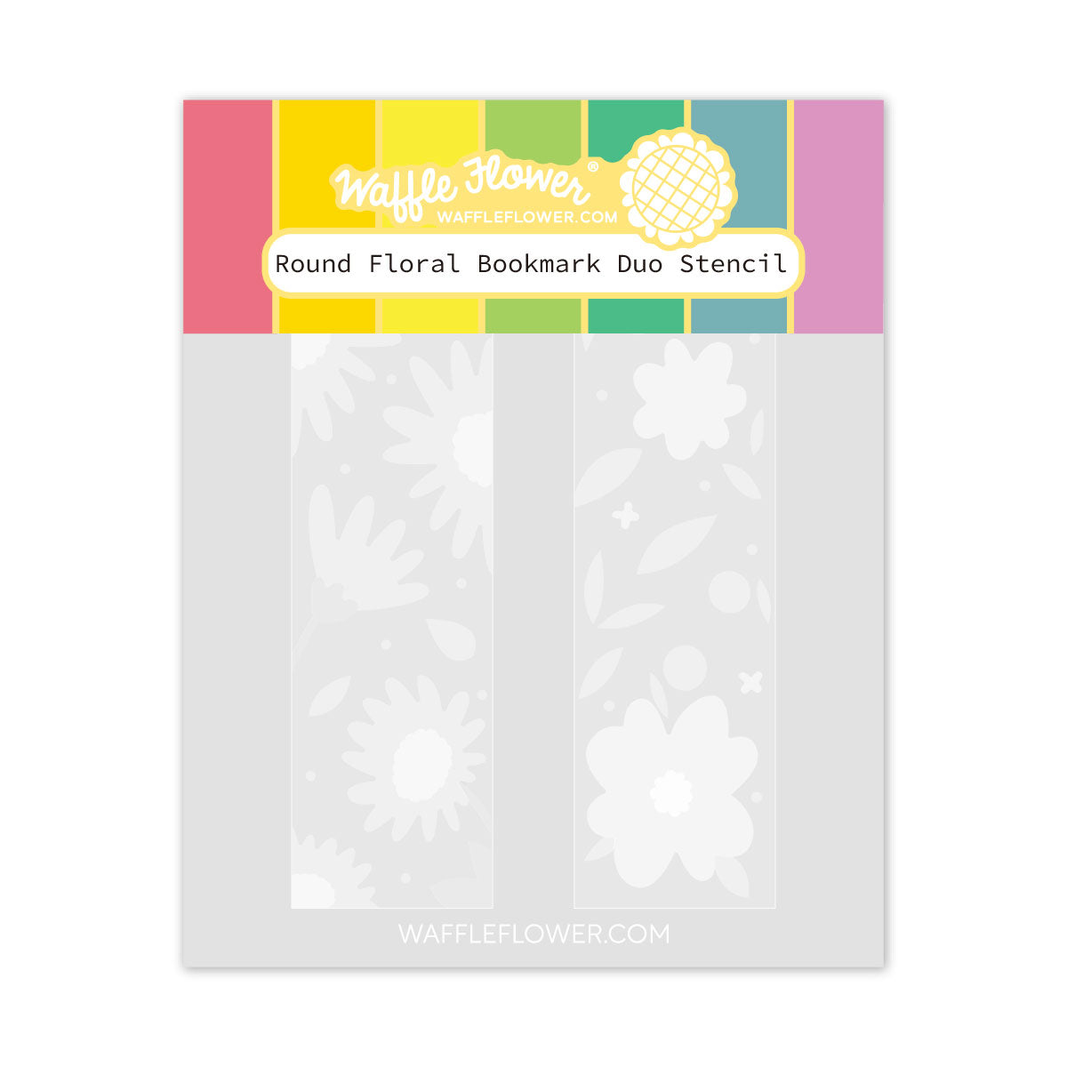 Waffle Flower - Round Floral Bookmark Duo Stencil Waffle Flower - Round Floral Bookmark Duo Stencil