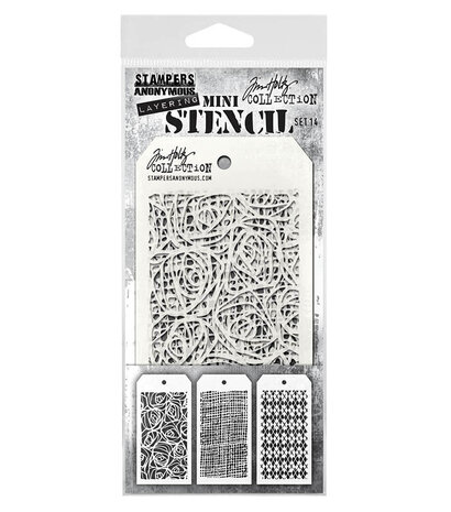 Stampers Anonymous - Set #14 Tim Holtz Layering Mini Stencil (3pcs)