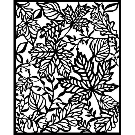 stamperia-magic-forest-thick-stencil-20x25cm-leave