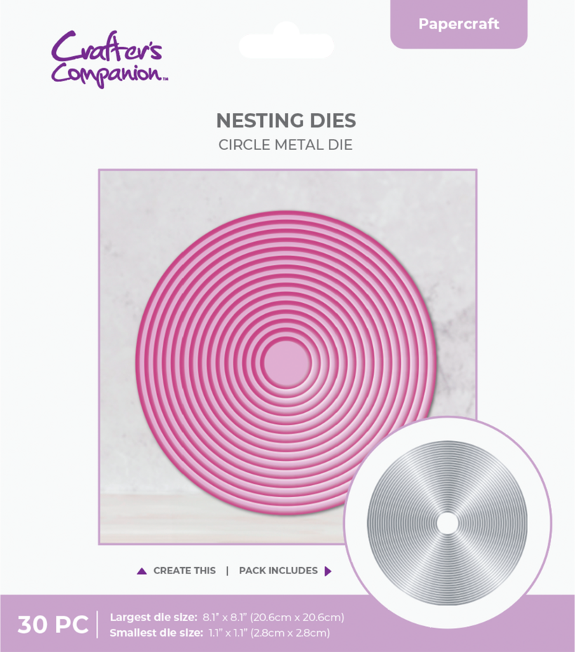 Crafters Companion - Nesting Metal Die 8 Inch Circle