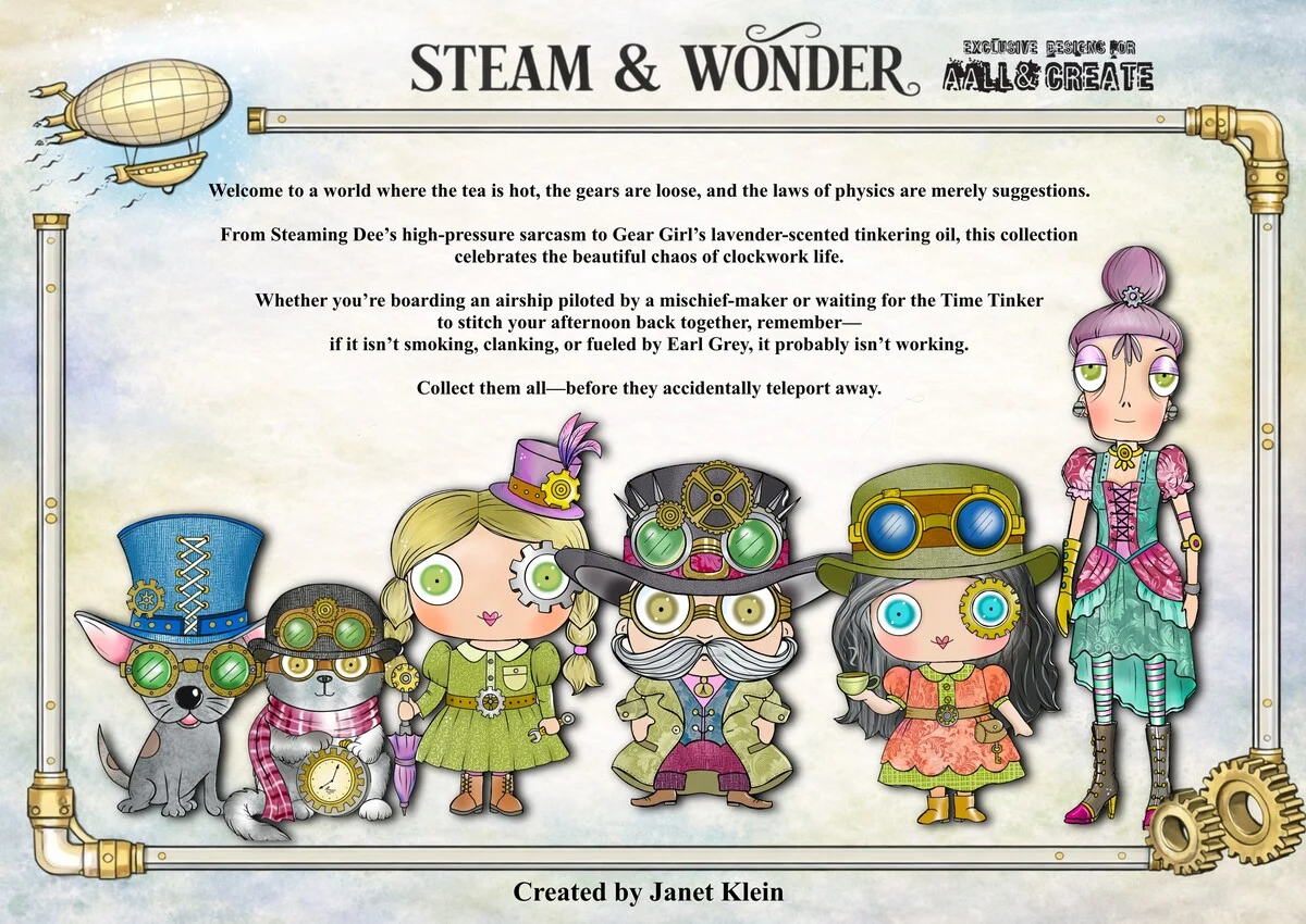 AALL & Create - Steam & Wonder A5 Stamp Bundle by Janet Klein