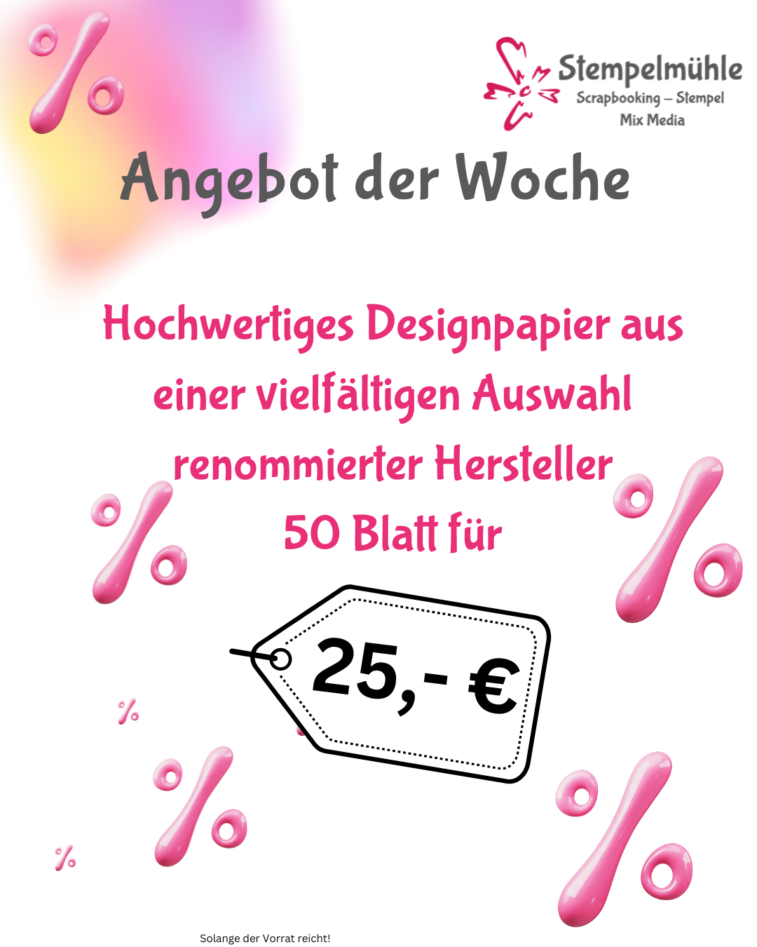 Wochenangebot Designpapier - 50 Blatt