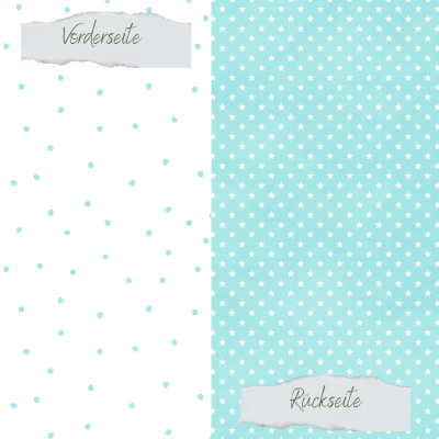 Creative Depot -   Designpapier - Basic - Meermint - Tupfen + Sternchen - Doppelseitig bedruckt 