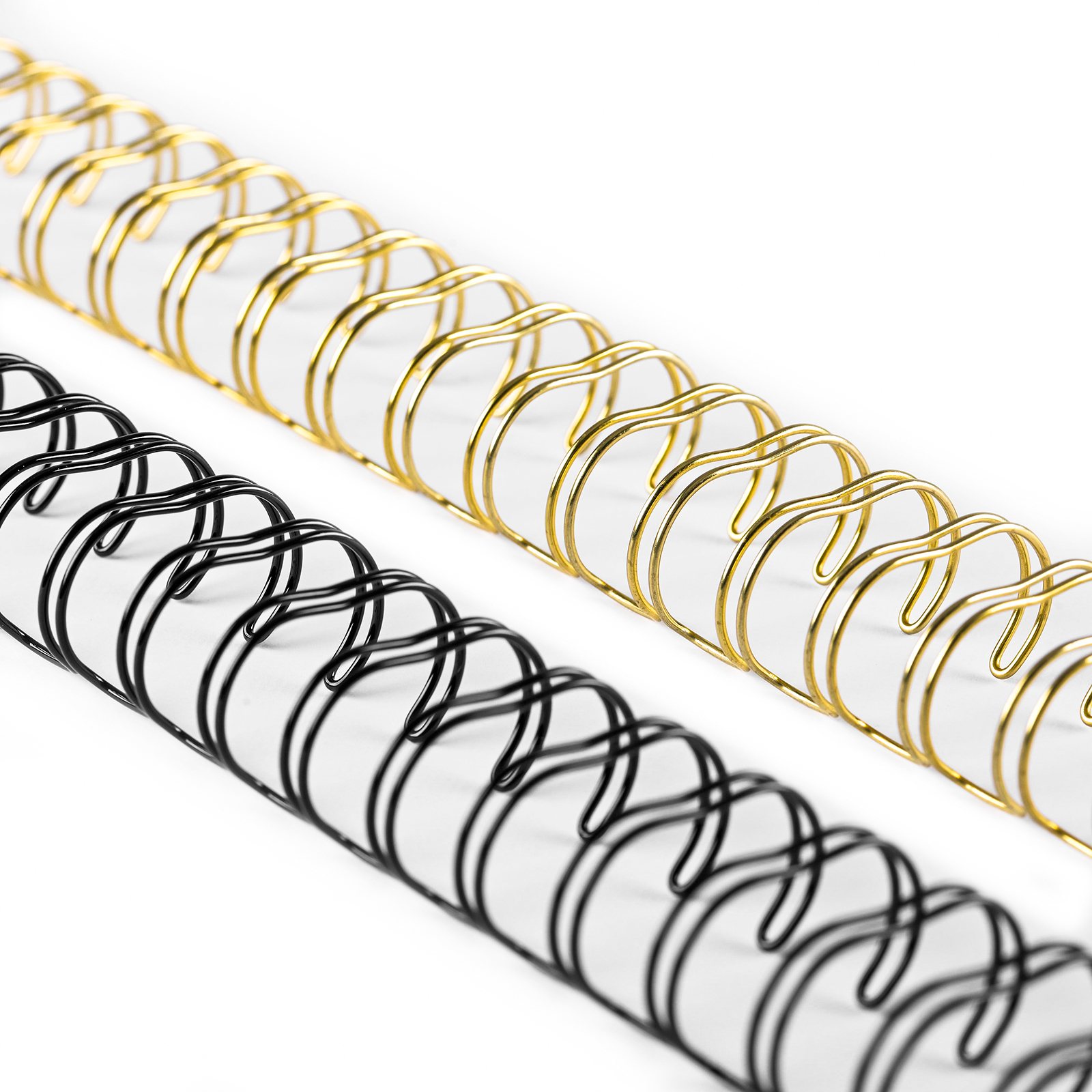 Vaessen Creative • Bind Easy Metall-Drahtbinderücken 16mm 2:1 Schwarz & Gold 8St.
