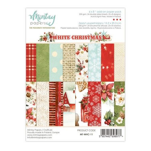 Mintay 6 x 8 Add-On Paper Pad - White Christmas