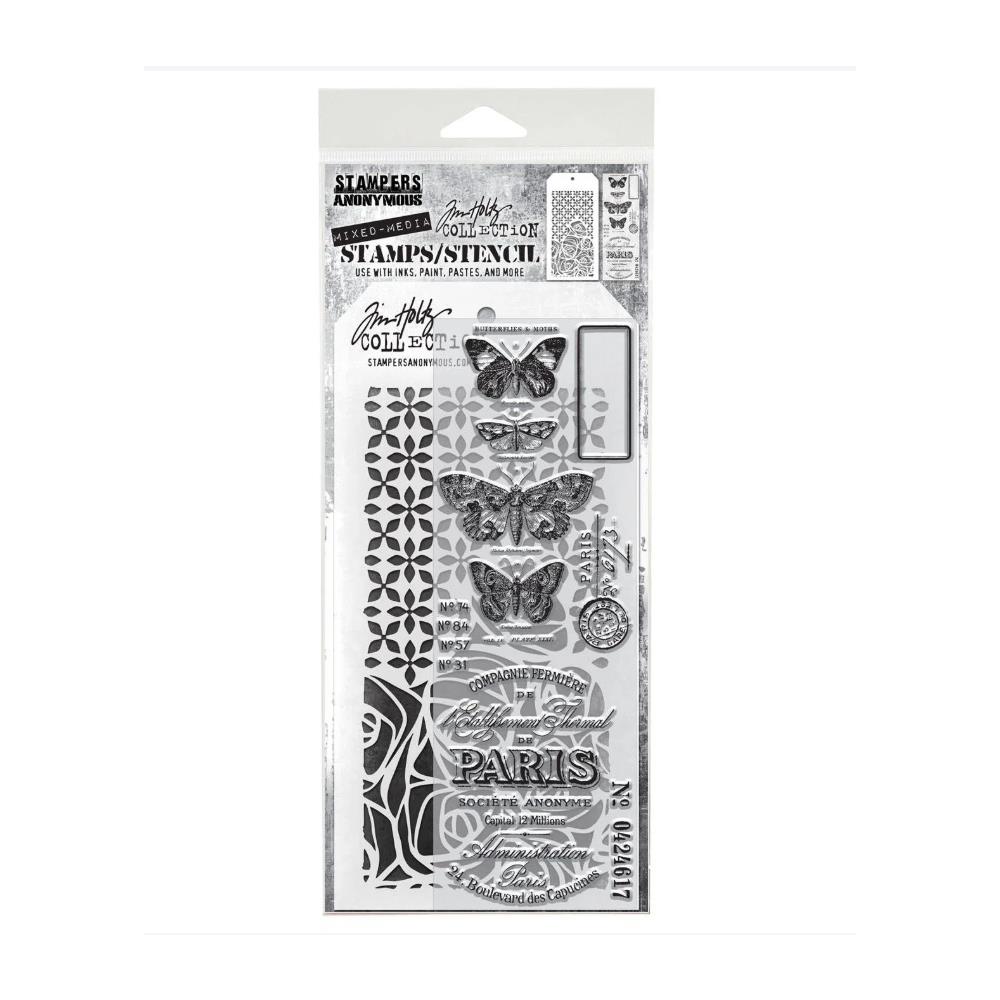 Tim Holtz Mixed-Media Stamps & Stencil Set -  Set #20 